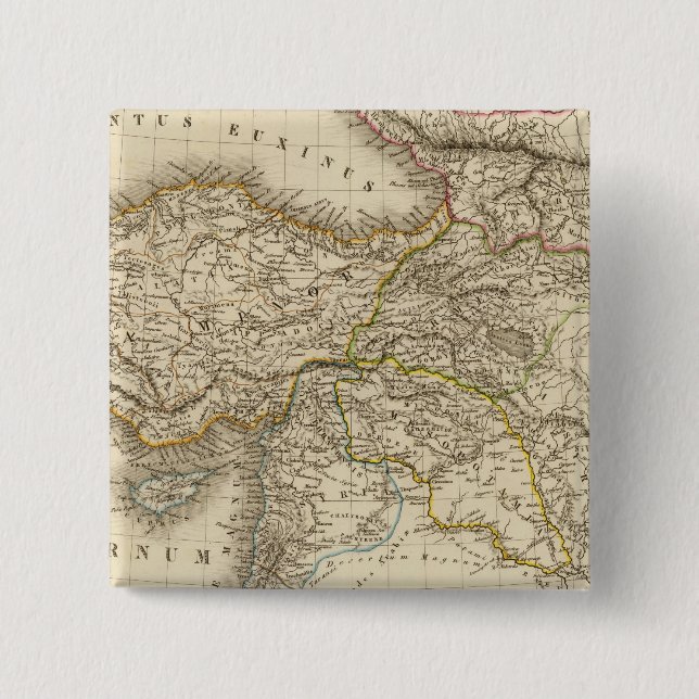 Türkei-Syrien-Karte Button (Vorderseite)