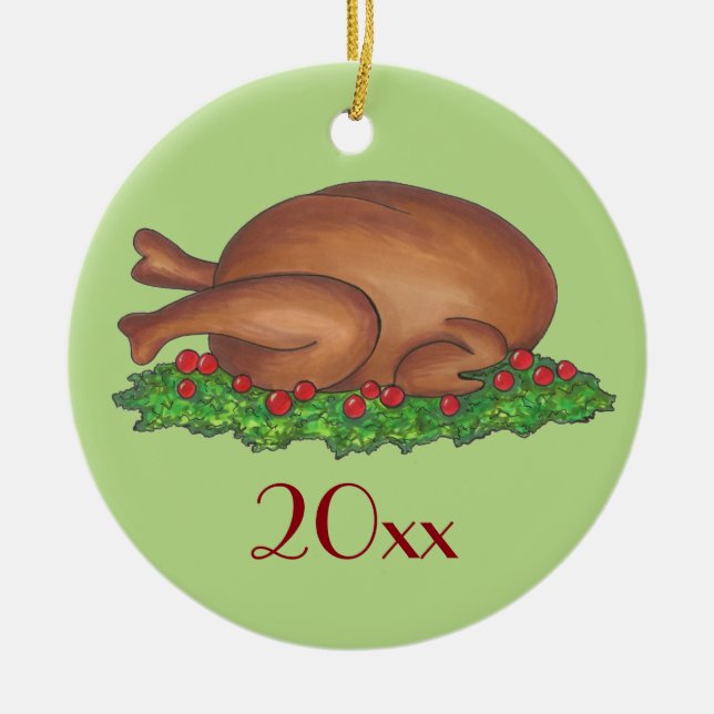 Türkei Tag Erntedank Weihnachtsfest Abendessen Keramikornament (Vorne)