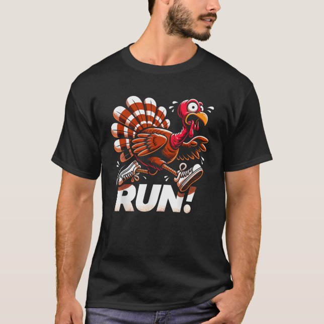 Türkei Trot Gear Funny Erntedank Kostüm Runnin T-Shirt (Vorderseite)