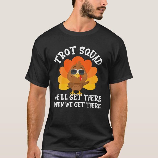 Türkei Trot Squad Funny Erntedank Running Costu T-Shirt (Vorderseite)