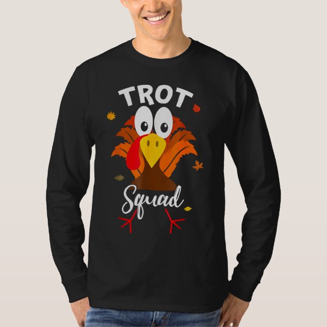 Türkei Trot Squad Funny Erntedank Running Famile T-Shirt (Vorderseite)
