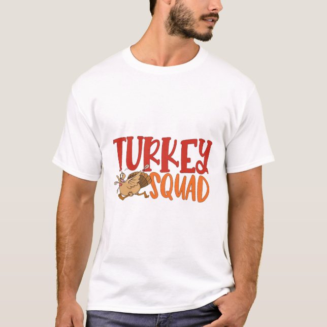 Türkei Trot Squad Funny Erntedank Running Match T-Shirt (Vorderseite)