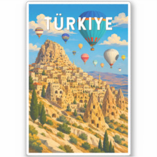 Türkei Türkei Illustration Reise Kunst Vintage Aufkleber