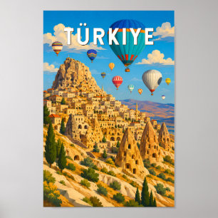 Türkei Türkei Illustration Reise Kunst Vintage Poster