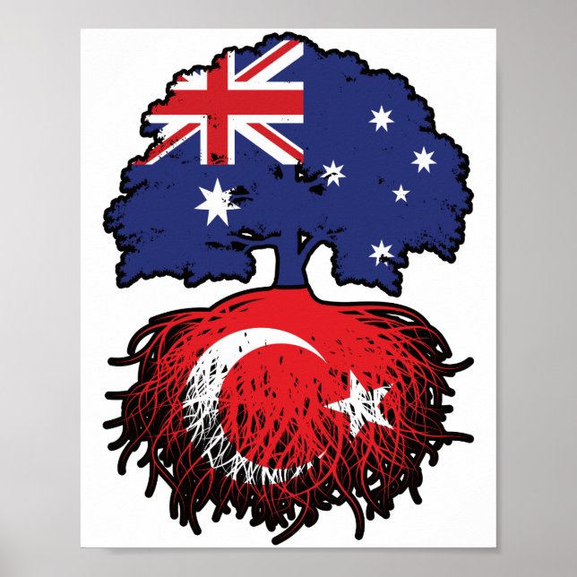 Türkei Türkisch Australien Tree Roots Poster (Vorne)