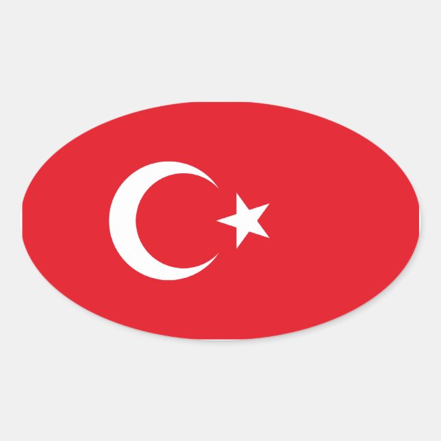 Türkei/Türkische Flagge Ovaler Aufkleber (Vorderseite)