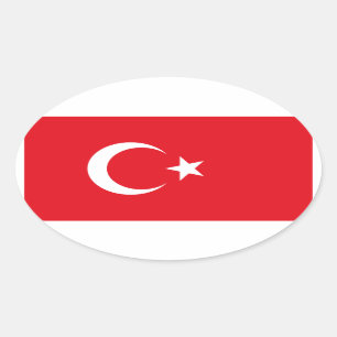 Türkei/Türkische Flagge Ovaler Aufkleber