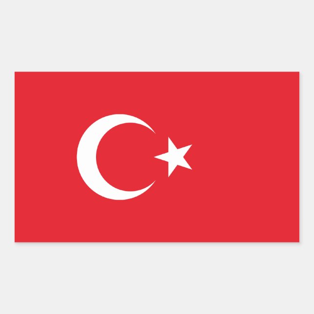 Türkei/Türkische Flagge Rechteckiger Aufkleber (Vorderseite)