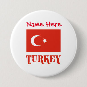 Türkei Türkische Flagge Rot Personalisierung Button