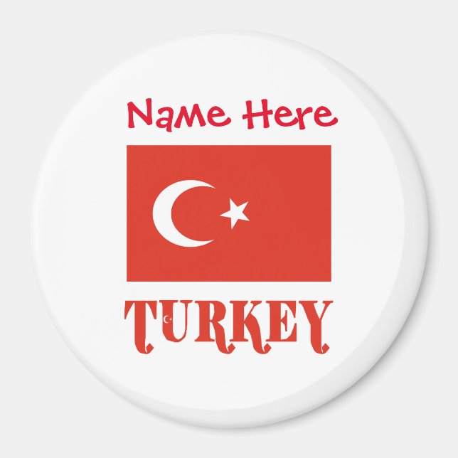 Türkei Türkische Flagge Rote Personalisierung Magnet (Vorne)