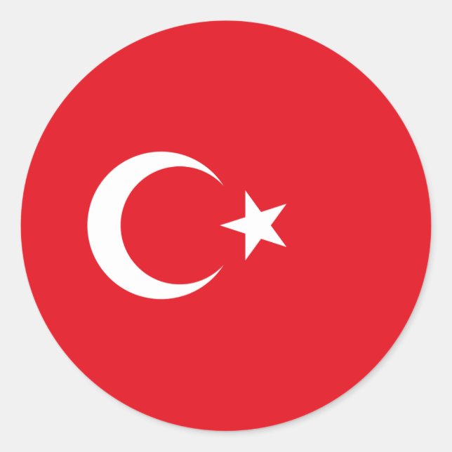 Türkei - Türkische Flagge Runder Aufkleber (Vorderseite)