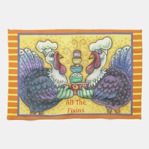 TÜRKEI-TWINS UND ALLE FIXINS-ERNTEDANK-TOWEL GESCHIRRTUCH