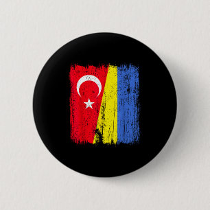Türkei Ukraine Halbflagge Türkisch Ukrainisches Er Button