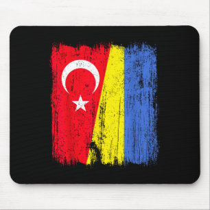 Türkei Ukraine Halbflagge Türkisch Ukrainisches Er Mousepad