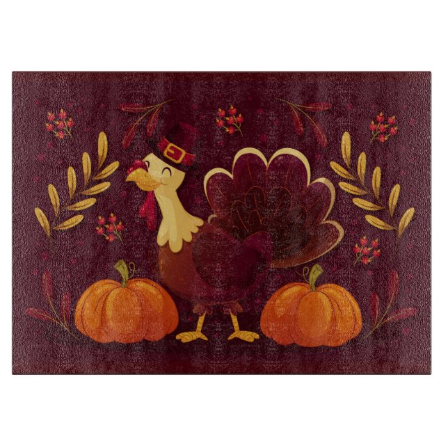 Türkei und Pumpkins Schneidebrett (Vorderseite)
