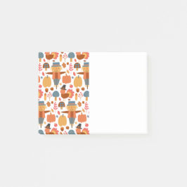 Türkei und Scarecrow Erntedank Pattern Post-it Klebezettel