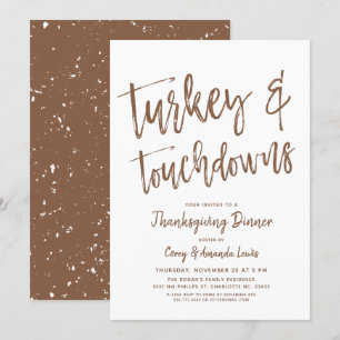 Türkei und Touchdown   Erntedank Party Brown Einladung