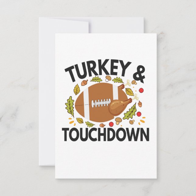 Türkei und Touchdown Funny Football Türkei Fall RSVP Karte (Vorderseite)
