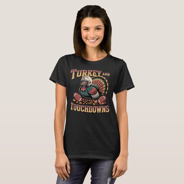 Türkei und Touchdowns Funny Football T - Shirt (Vorne ganz)