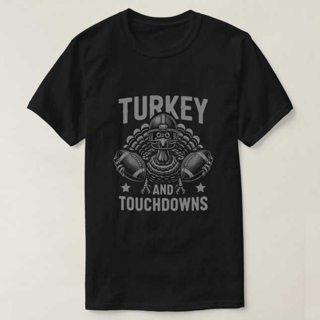 Türkei und Touchdowns Fußball Erntedank Funny T-Shirt (Design vorne)