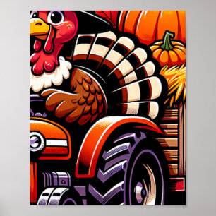 Türkei und Traktoren Jungen Kinder Mädchen Ernteda Poster