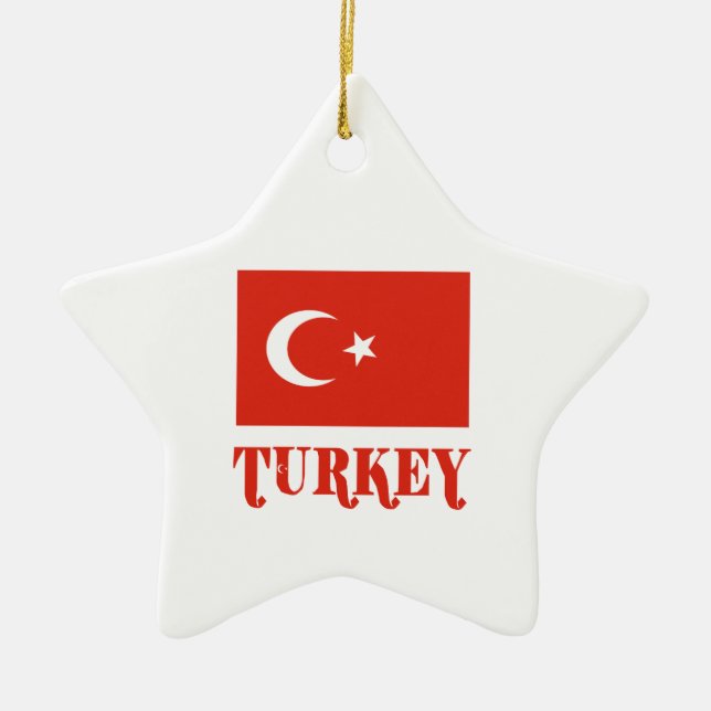 Türkei und türkische Flagge Keramikornament (Vorne)