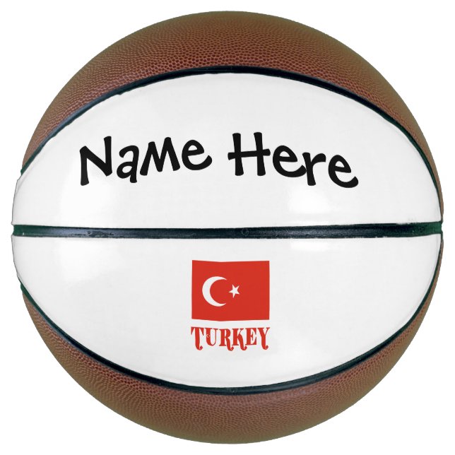 Türkei und türkische Flagge mit Ihrem Namen Basket Basketball (Vorderseite)