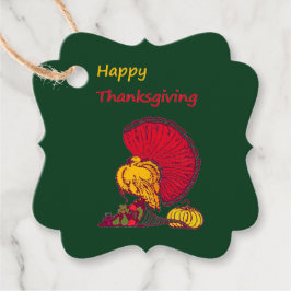 Türkei und Veggies glücklich Thanksgiving grün Geschenkanhänger