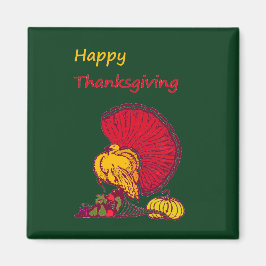 Türkei und Veggies glücklich Thanksgiving grün Magnet