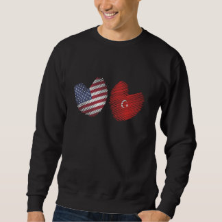 Türkei USA Herz Amerikanische Flagge Türkische Fla Sweatshirt