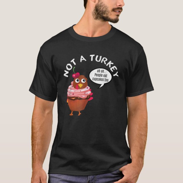 Türkei verkleidet Cupcake Funny Erntedank Novelty T-Shirt (Vorderseite)