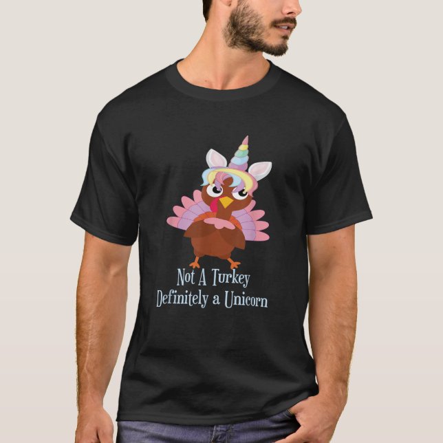 Türkei verkleidet Unicorn Erntedank Novelty T-Shirt (Vorderseite)