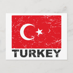 Türkei-Vintage-Flagge Postkarte