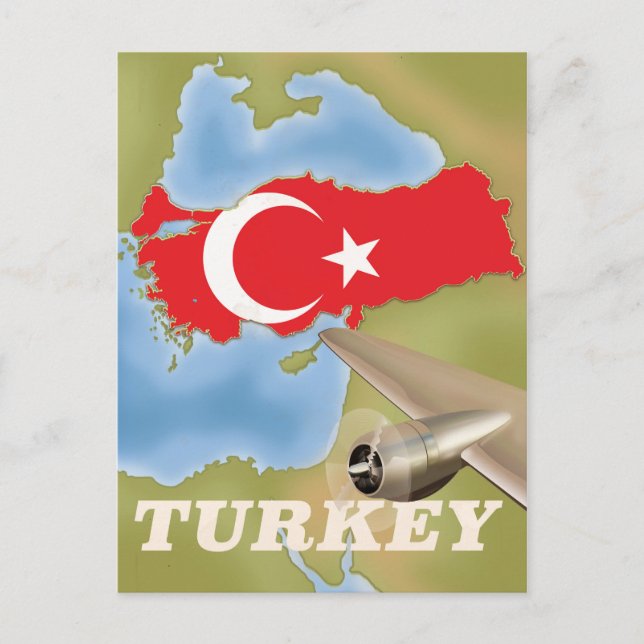 Türkei Vintages Flugplakat Postkarte (Vorderseite)