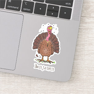 Türkei Witziger Bauernvogel mit Cartoon Aufkleber