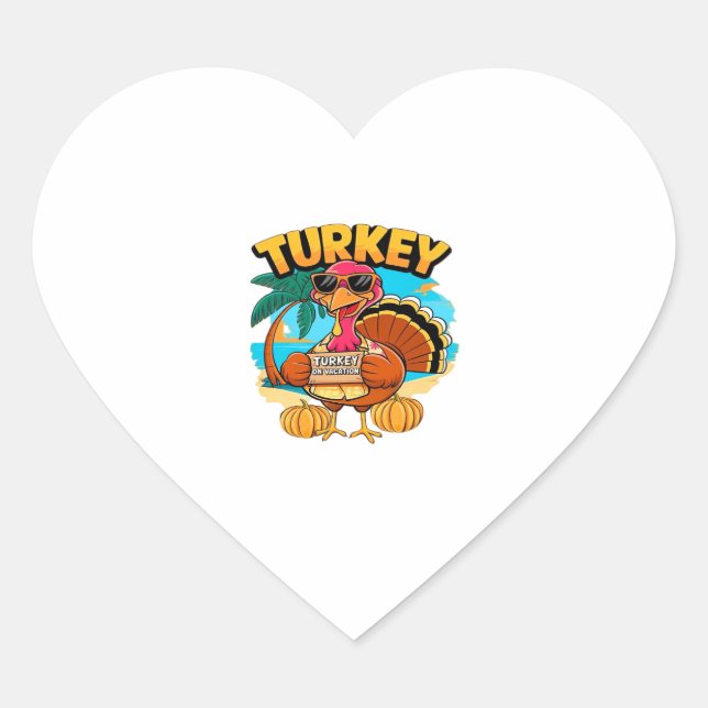 Türkei zum Urlaub in Jamaika Klassischer T - Shirt Herz-Aufkleber (Vorderseite)