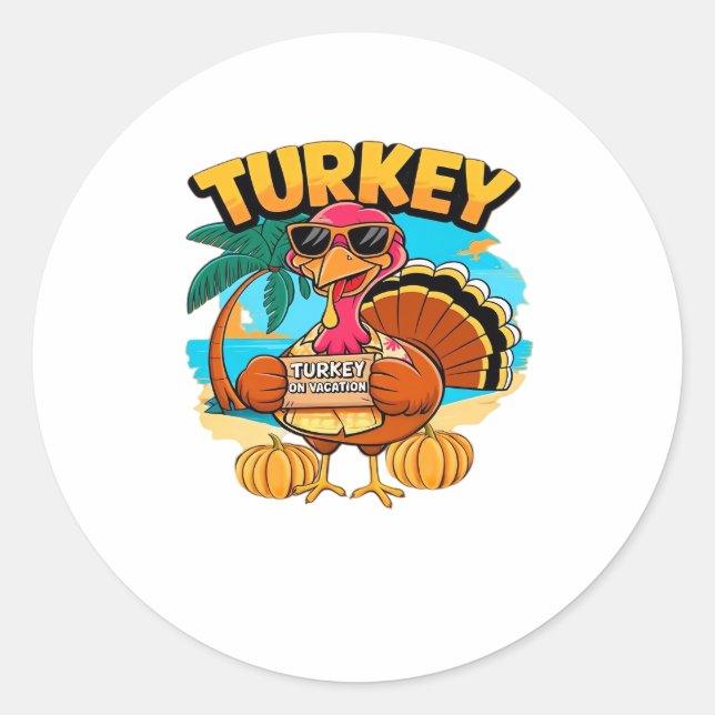 Türkei zum Urlaub in Jamaika Klassischer T - Shirt Runder Aufkleber (Vorderseite)