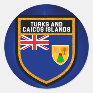 Türken und Caicos-Flagge Runder Aufkleber