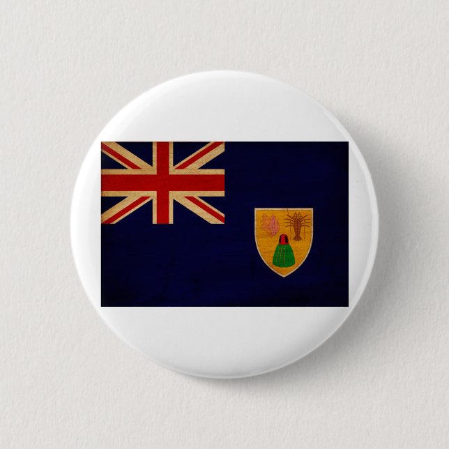 Türken und Caicos-Flaggen-Knöpfe Button (Vorderseite)