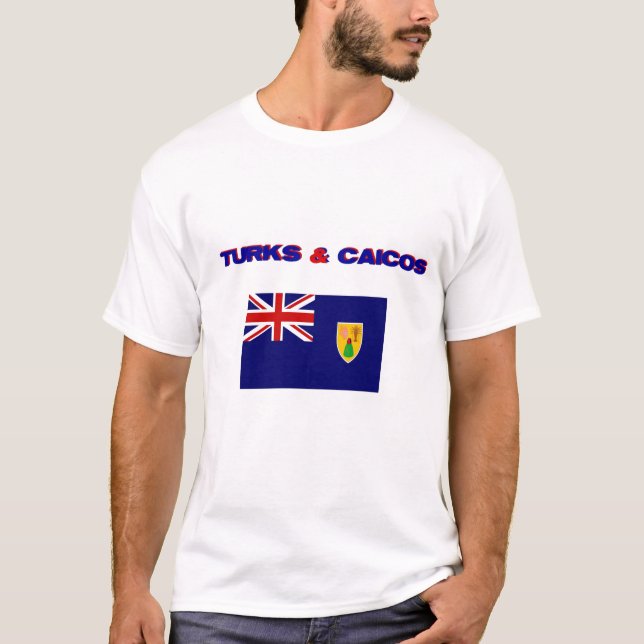 Türken und Caicos-Flaggen-T - Shirt (Vorderseite)