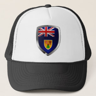 Türken und Caicos-Inseln Metallisches Emblem Truckerkappe