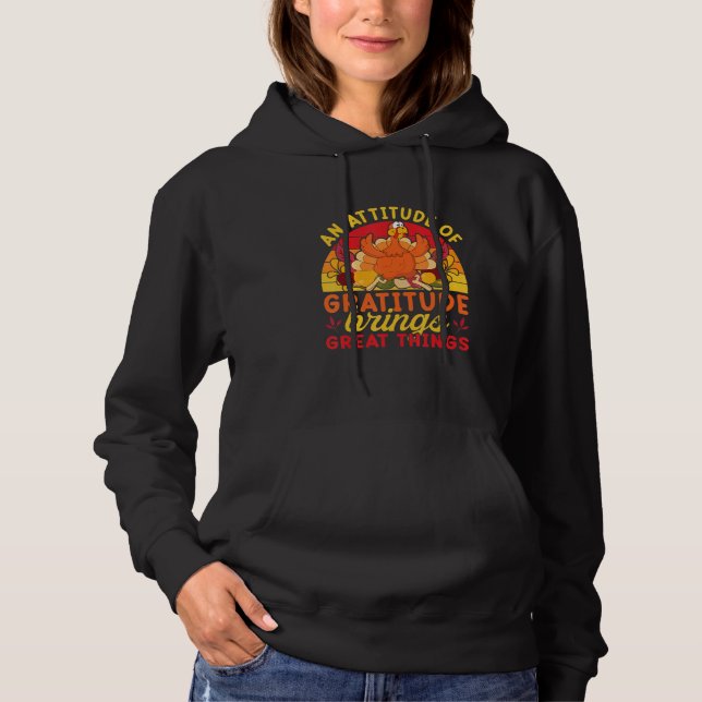 Turkey  An Attitude Of Gratitude Brings Great Thin Hoodie (Vorderseite)