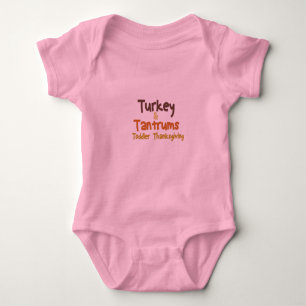 Turkey And Tantrums Toddler Thanksgiving,Funny Baby Strampler