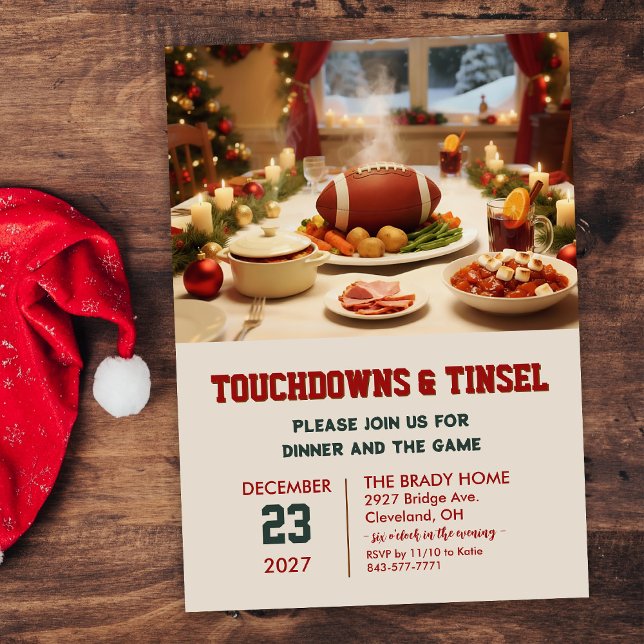 Turkey and Touchdowns Dinner Invitation Einladung (Von Creator hochgeladen)