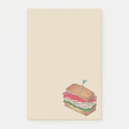 Turkey Club Sandwich Restaurant Diner Feinschmecke Post-it Klebezettel