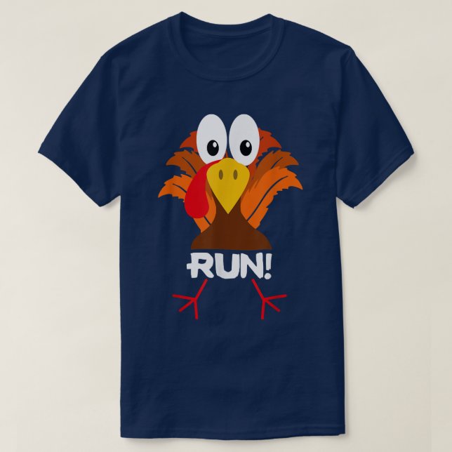 Turkey Costume Adult Running Face Turkey Trot T-Sh T-Shirt (Design vorne)