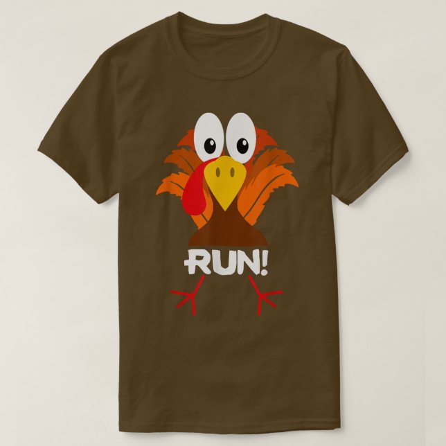 Turkey Costume Adult Running Face Turkey Trot  T-Shirt (Design vorne)