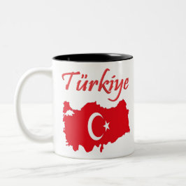 Turkey Country and Fan Design Zweifarbige Tasse