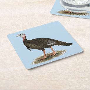 Turkey: Eastern Wild Tom Rechteckiger Pappuntersetzer
