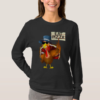 Turkey Eat Pizza Adult Vegan Kids  Thanksgiving 10 T-Shirt